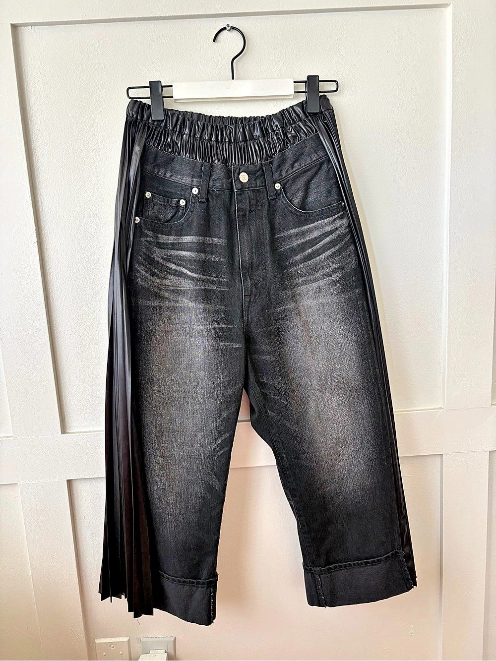 Levi's JUNYA WATANABE Cropped Pleated Panel Jeans in Black Medium Like New